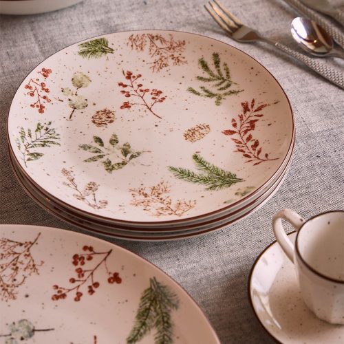 Tognana Winter Season 18 részes porcelán karácsonyi étkészlet – Téli mintás tányérkészlet